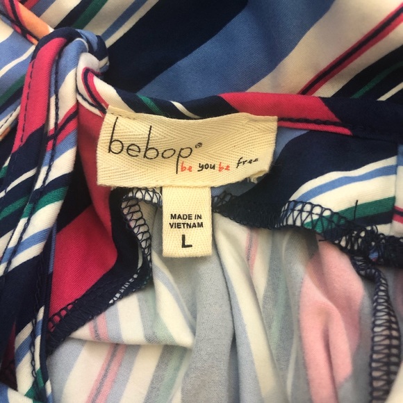 Striped Chevron Keyhole Skater Dress - Picture 6 of 7